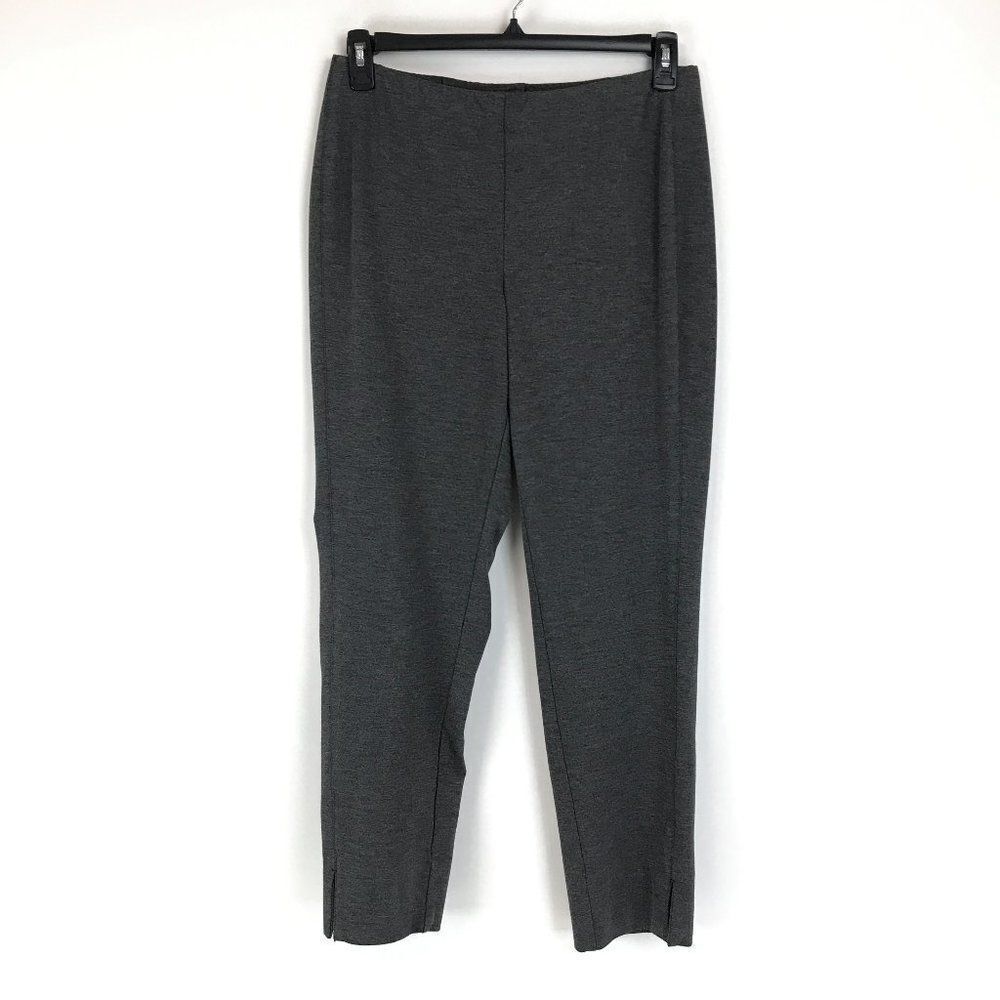 J. Jill Ponte Slim Leg Pant Women’s Medium Gray Mid-Rise Pull-On Stretch Knit